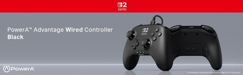 PowerA Advanced Wired Controller with hall effect modules for Nintendo Switch 2  (Black)